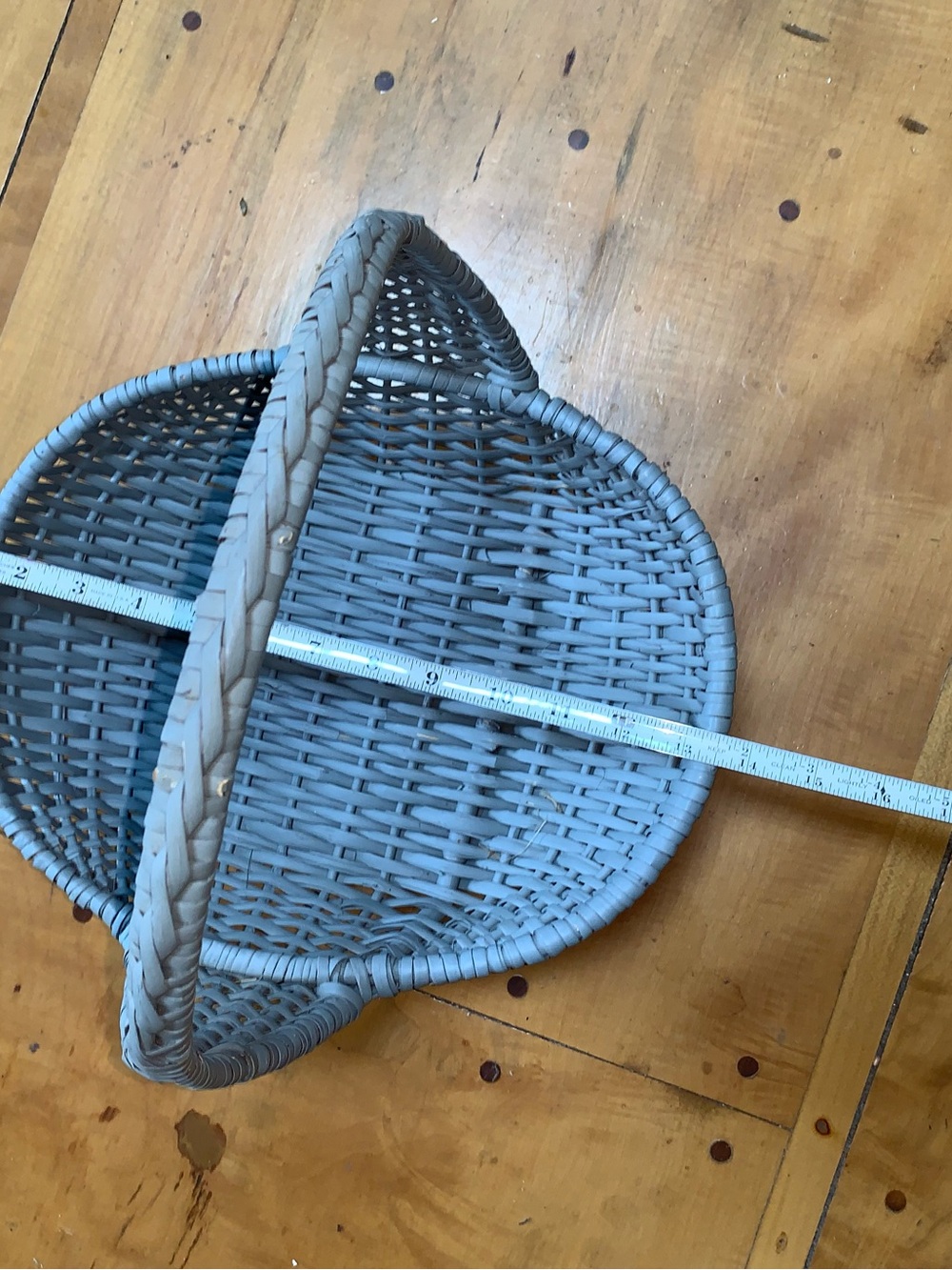 Woven Decorative Basket with Handle - Light Gray